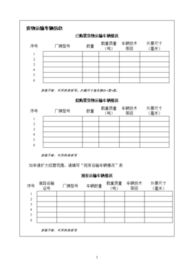 普通道路货物运输经营申请表(电子版)