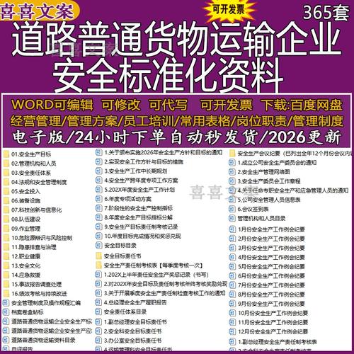道路普通货物运输企业安全标准化安全目标责任书职业健康应急预案